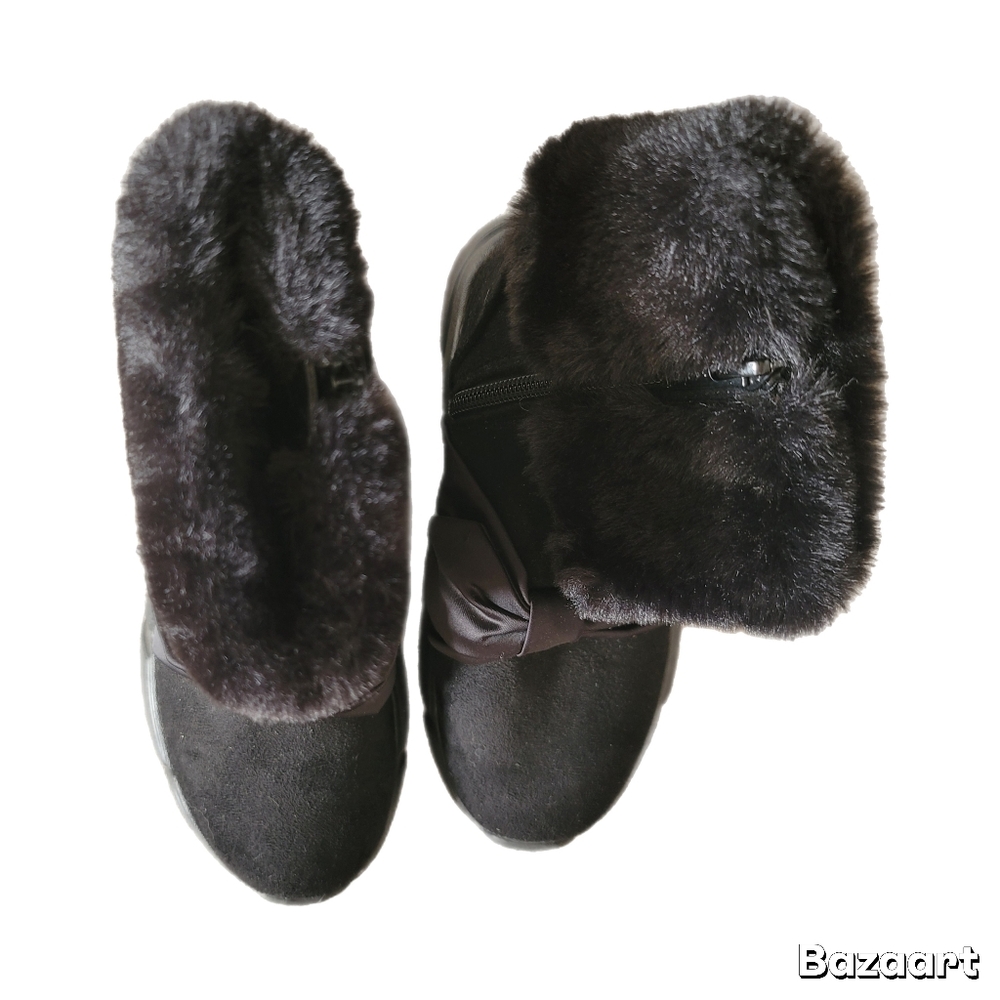 Sketchers Boots Girls Size 11 Black Faux Fur 302911 - Picture 5 of 7